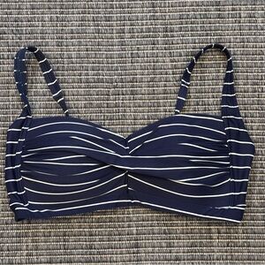 bond-eye Navy & White Twisted Stripe Bikini Top